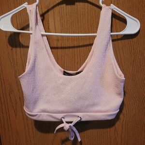 Pretty Little Thing- Drawstring Scoop Bikini Top